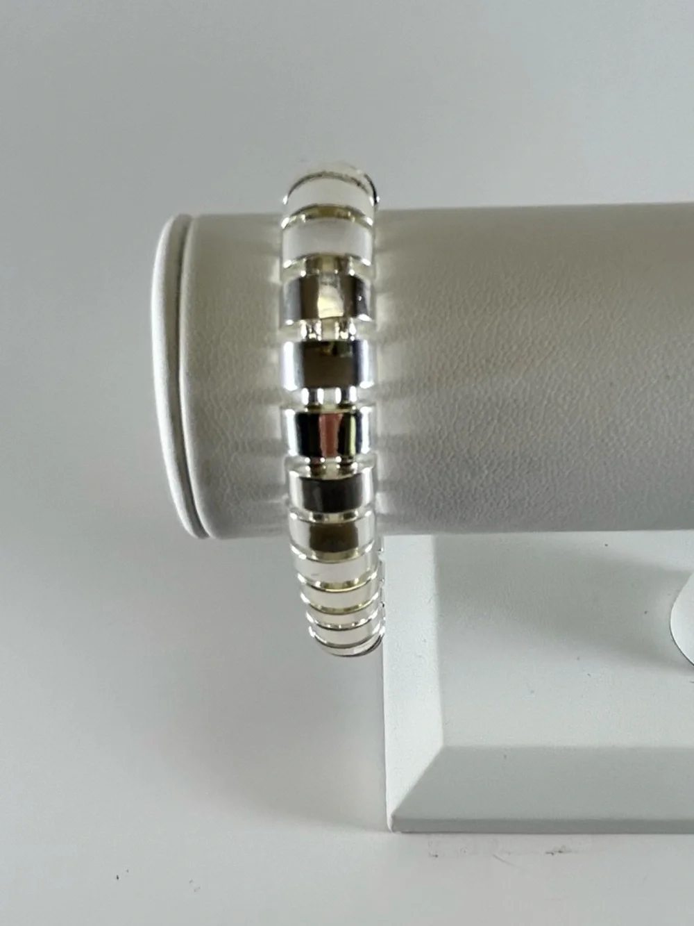 And Now This - Silver Box-Link Stretch Bracelet - Women Jewelry